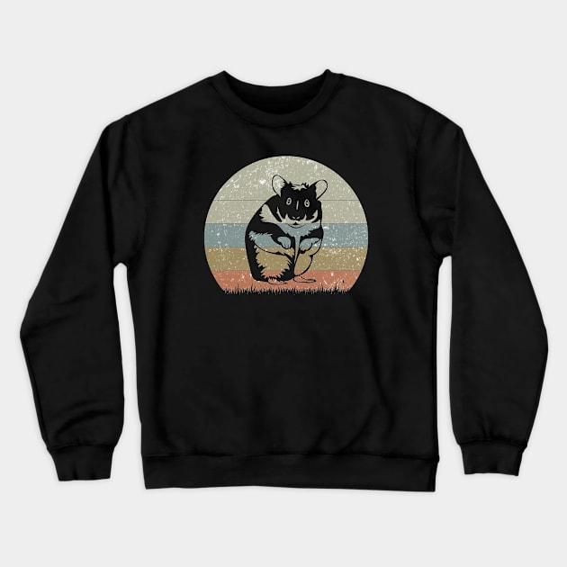 Hamster lover retro vintage sunset Crewneck Sweatshirt by PhiloArt